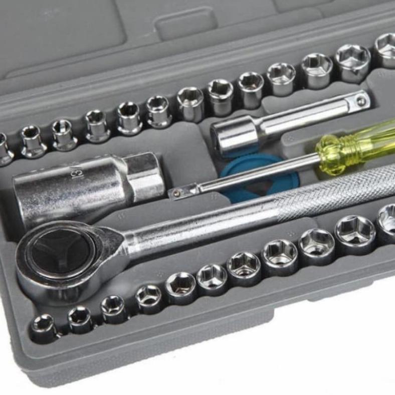 Cod Kunci Sok Aiwa 40 Pcs//Kunci Pas Aiwa 40 Pcs//Kunci Aiwa 40 Pcs Combination Socket Wrench Set//K