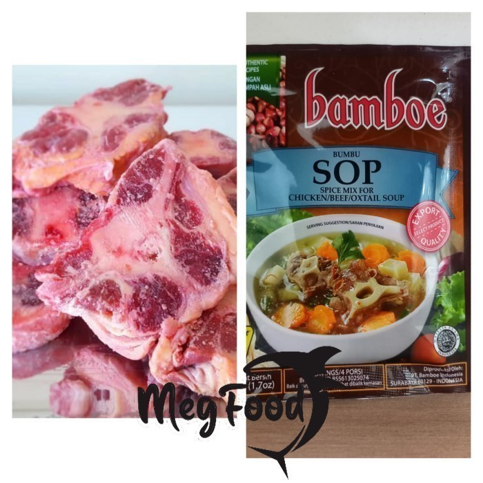 

Paket Sop Oxtail / Buntut sapi Local 500 Gr + Bumbu bamboe SOP 49 Gr