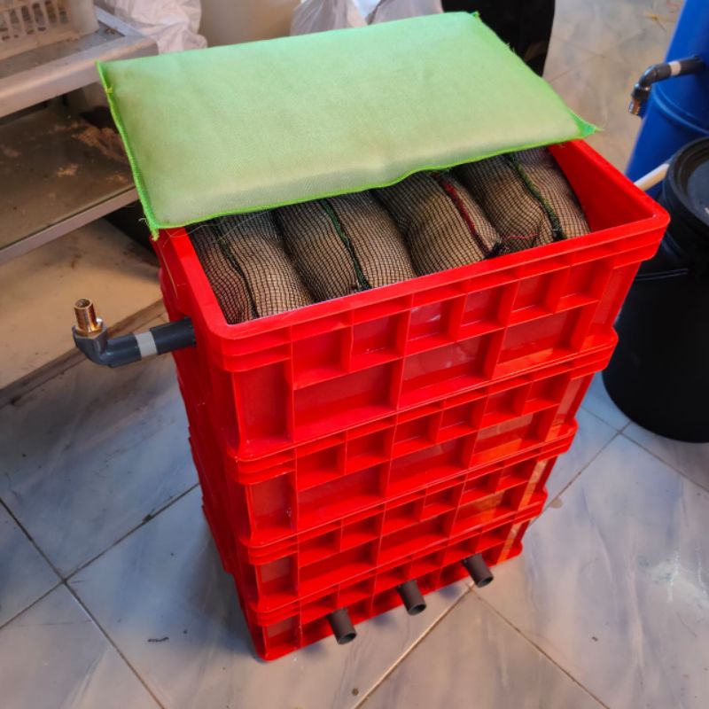 TRICKLE FILTER KOLAM KOI 4 SUSUN + MEDIA FILTER