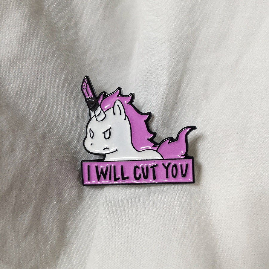 Pin Bros Desain Milky Milky Purple Unicorn Gaya Harajuku Jepang Untuk Dekorasi