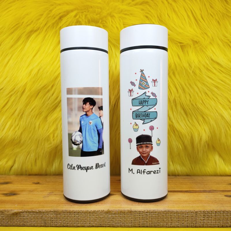 Tumbler Custom Desain Print Poto dan Text Suka suka Botol Karakter