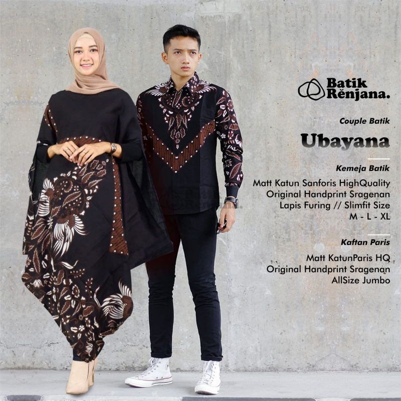 couple kaftan bahan paris dan kemeja batik solo ORI banyak motif M L XL