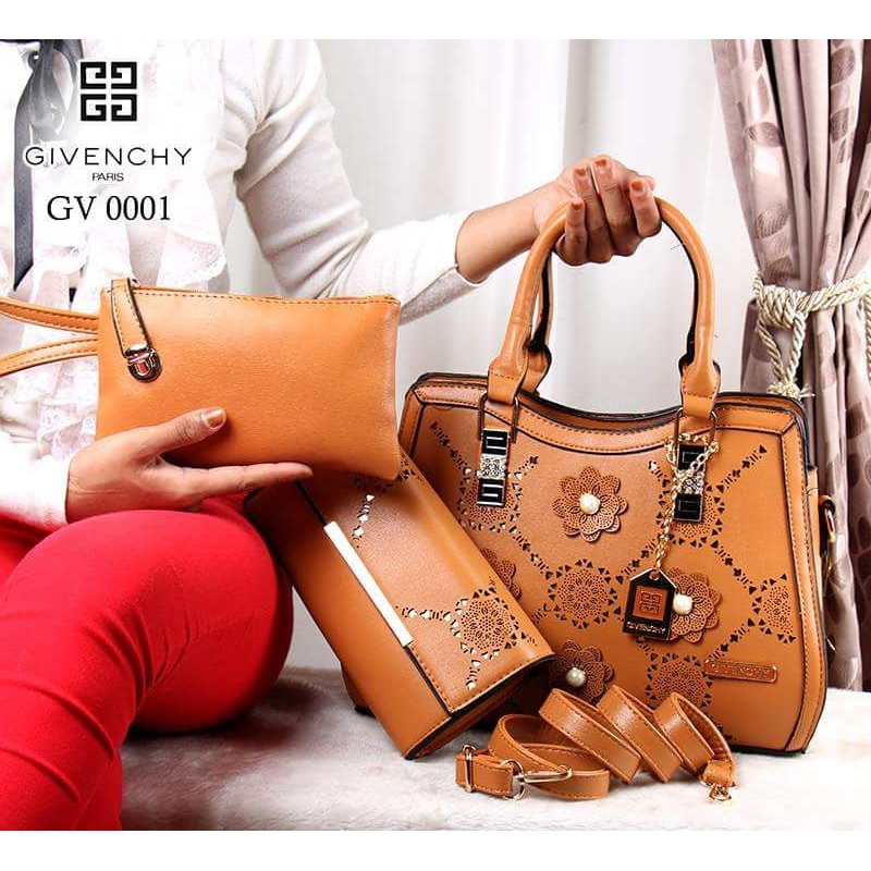 Givenchy GV0001 WS SUPER SALE TAS BATAM MURAH HANDBAGS SET 3IN1 WANITA IMPORT TAS BEST SELLER