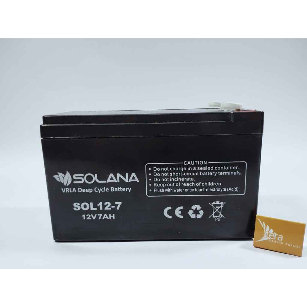 baterai aki kering ups vrla MF solana 12v 12 v 7ah 7 ah