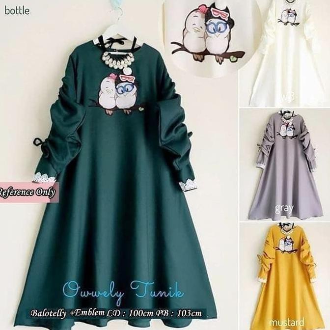 Murah Meriah  Baju Atasan Wanita Tunik Owwely Tunik - Putih