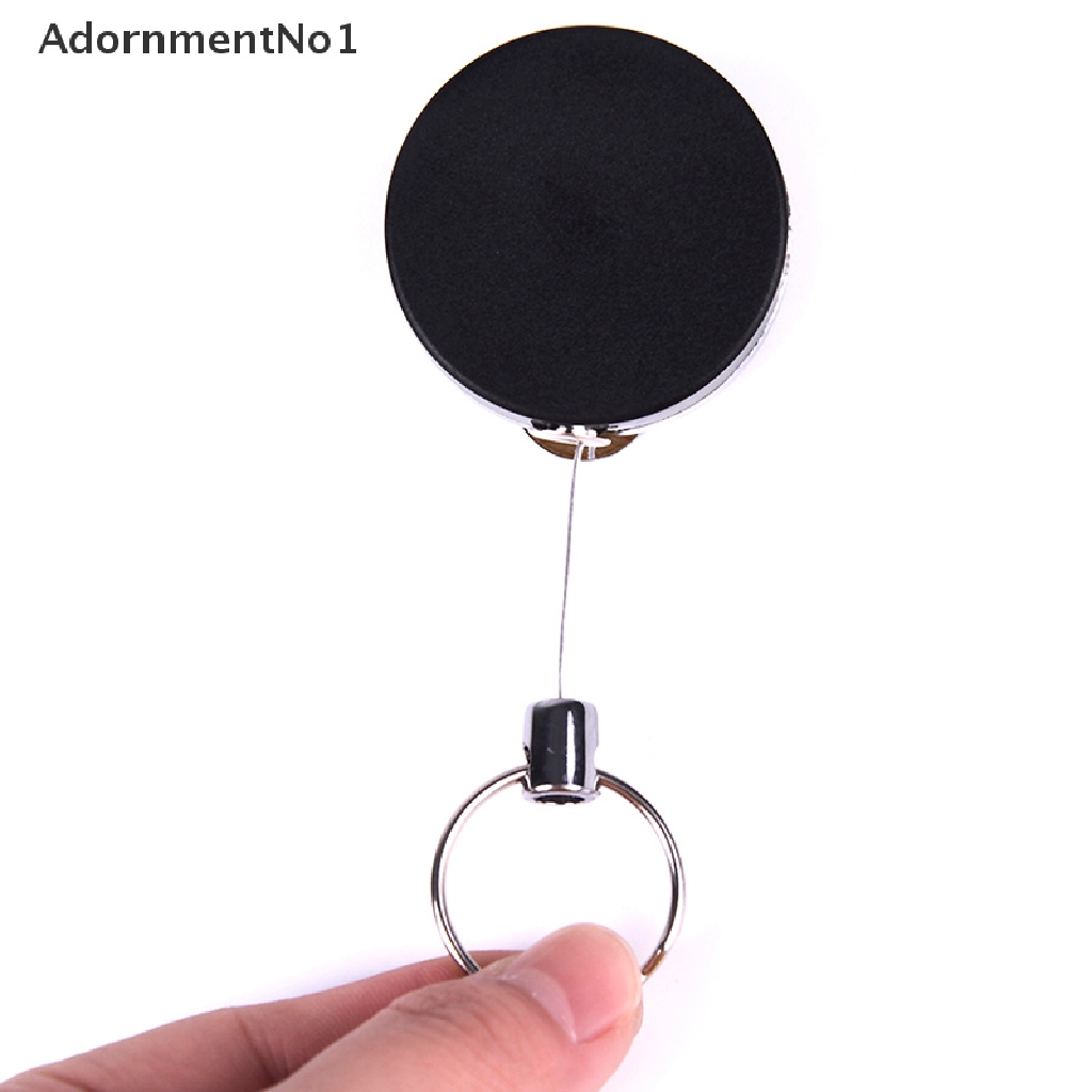 (AdornmentNo1) Gantungan Kunci Tali Kawat Baja Elastis retractable Dengan alarm