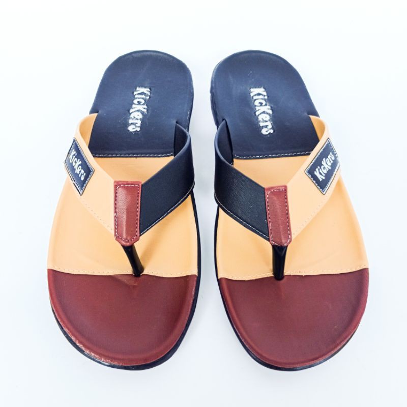 Sandal Pria Distro Sendal Jepit Tiga Warna Multiple KCK