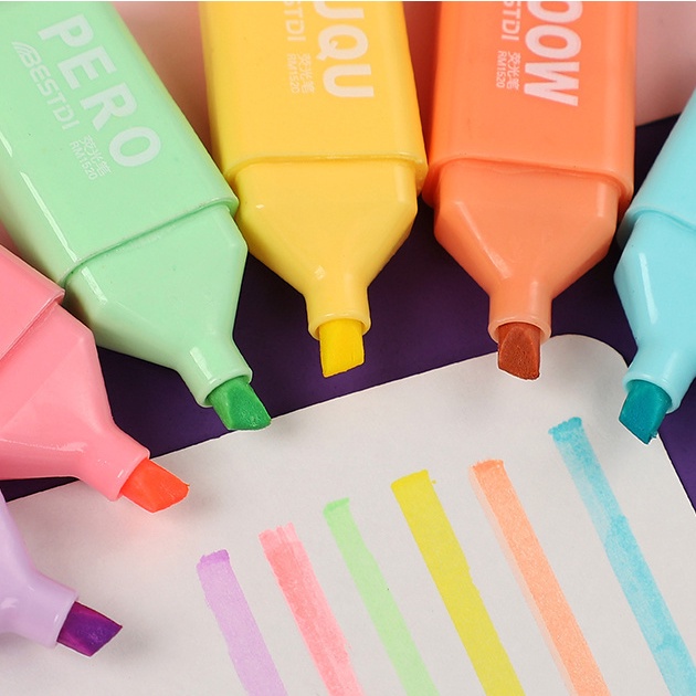 4 / 5 / 6 Warna / set Pena Marker Bentuk Beruang Mini Lucu Untuk Sekolah / Kantor