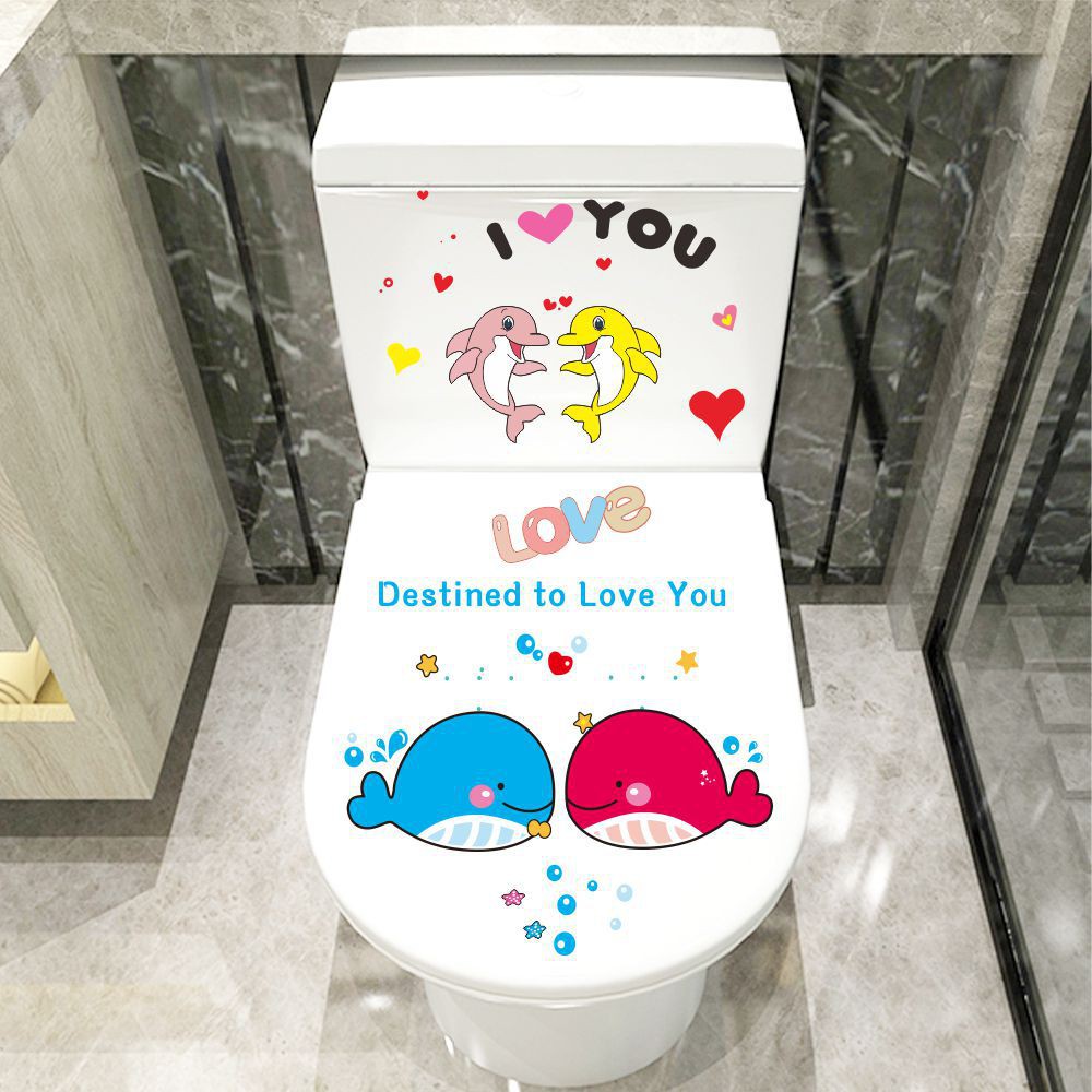 Stiker Tutup Closet Duduk Desain Modern / Toilet Cover Sticker