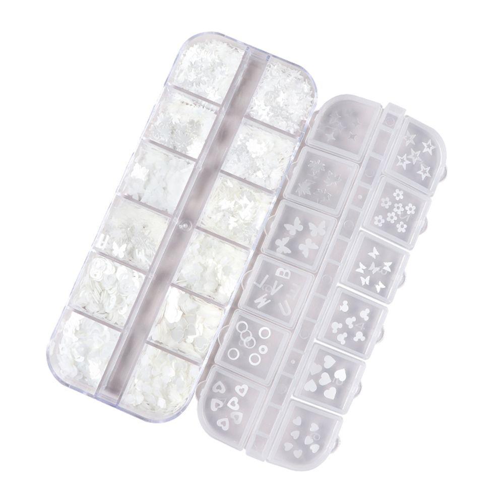 Preva 12kisi Nail Art Payet Kuku Dekorasi Aksesoris Campur Manikur Hias Huruf Slice Flake