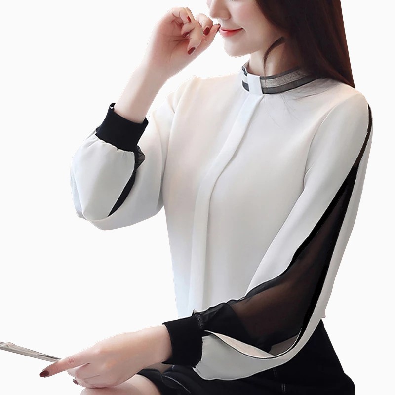 Blouse Sifon Wanita Lengan Panjang | Blouse Lengan panjang Wanita Gaya Korea variasi mote Model Terb