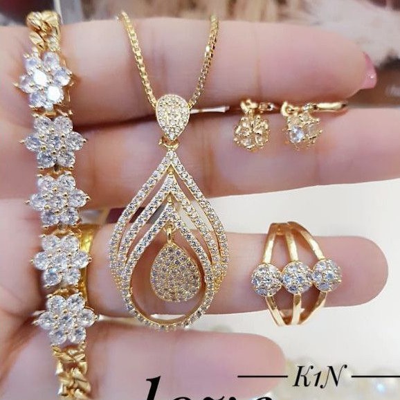 Xuping set perhiasan lapis emas 24k 1023l