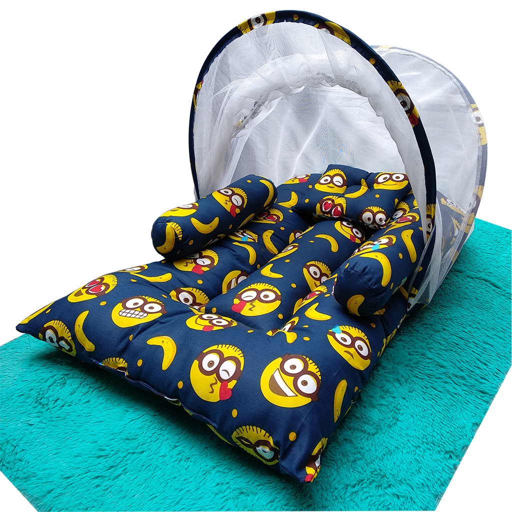 Kasur bayi lipat kelambu motif lucu &amp; unik / kasur tidur bayi &amp; anak / tempat tidur bayi set bantal