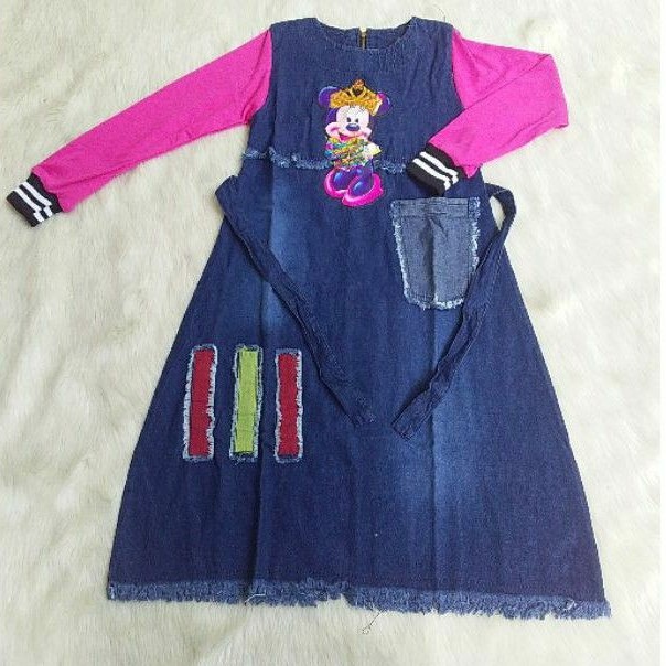 Gamis jeans anak LOL LED 6 thn 7 thn 2. model satu ukuran