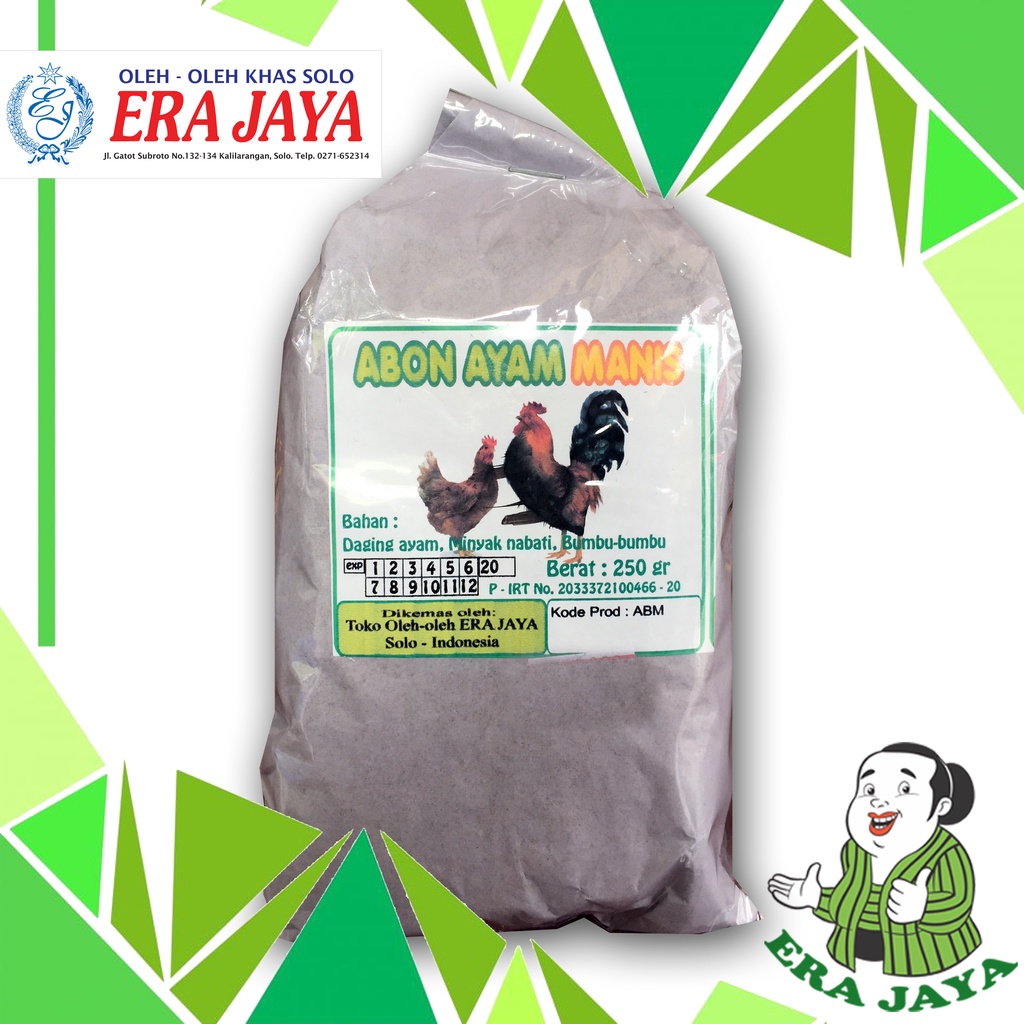 

Abon Ayam Manis / Pedas 250gr Era Jaya Solo [EXP Agustus 2025]