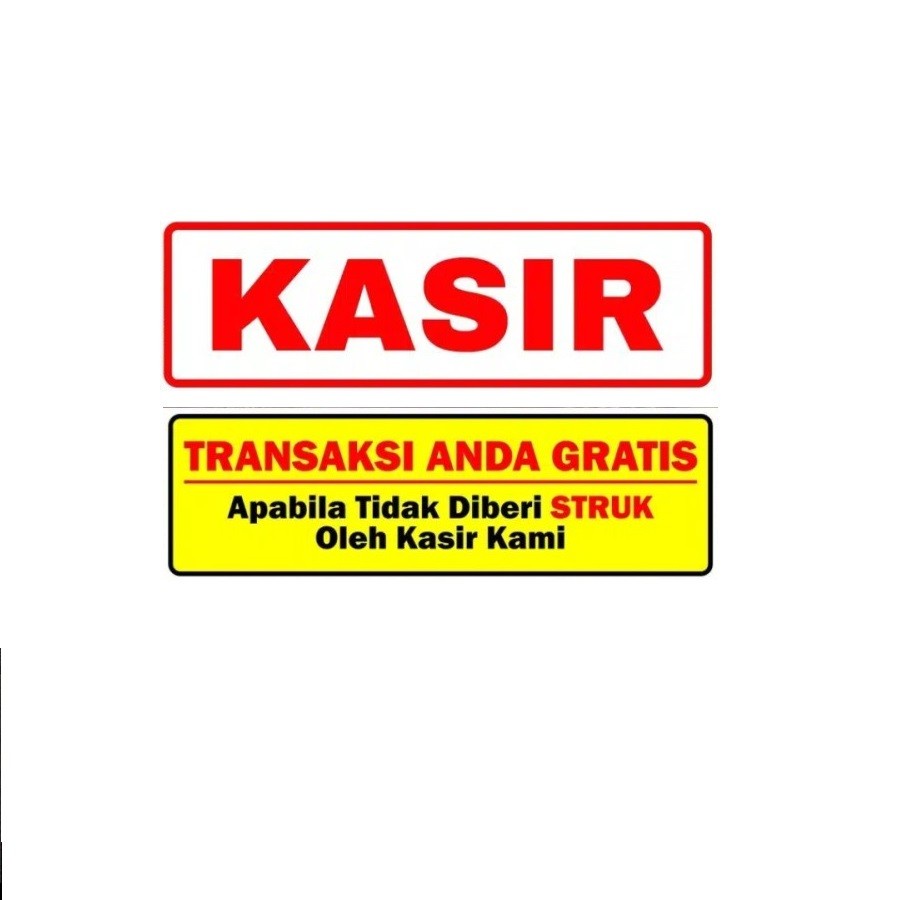 

sign stiker kasir / transaksi anda gratis /sticker kasir
