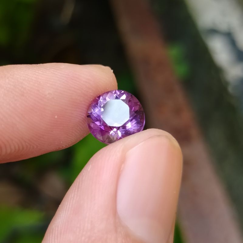 batu kecubung ungu bentuk berlian diamond super bukan ruby yakut cincin pria akik wulung