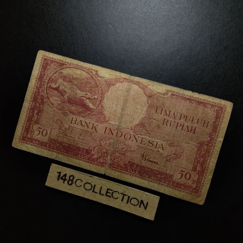 uangkuno LS 50 rupiah buaya seri hewan