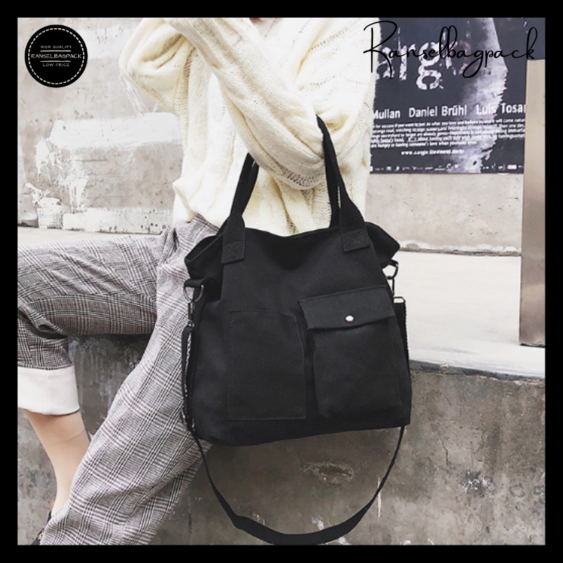 Tas Selempang Wanita - Tas Totebag Murah Bagus Bahu Travel Sekolah Kuliah Kerja totebag nilon