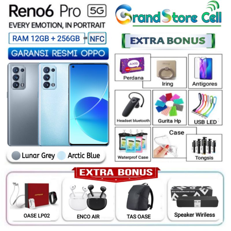 OPPO RENO6 PRO 5G RAM 12/256 GB | RENO 6 5G RAM 8/128 GB GARANSI RESMI OPPO INDONESIA