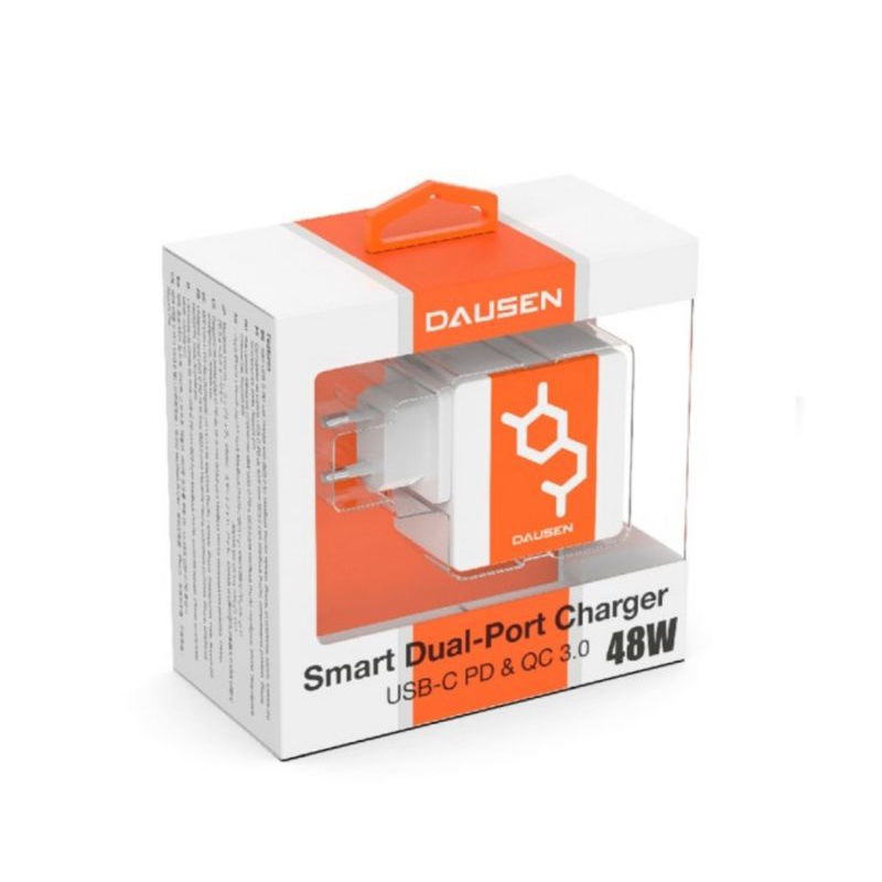 DAUSEN Dual Port Wall Charger 48 watt PD+ QC3.0-EU Plug