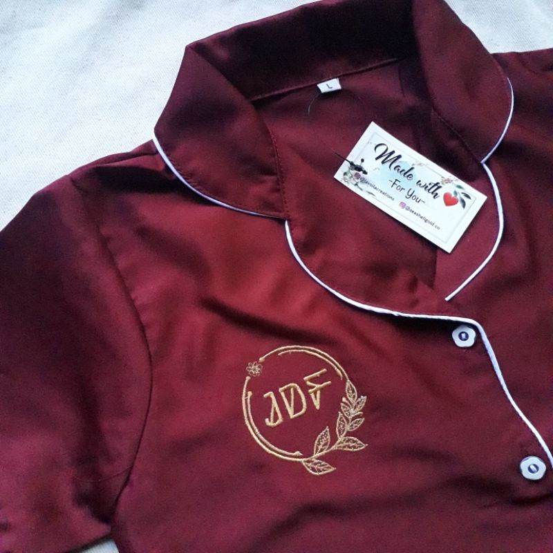 [Free Bordir] Piyama satin set size bayi-3XL/ Baju Tidur satin/ Kado nikah/ Baju tidur satin premium