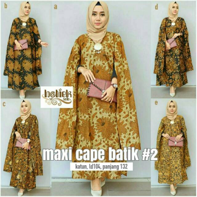 Dress batik modern Terusan batik modern / Terusan maxi cape batik
