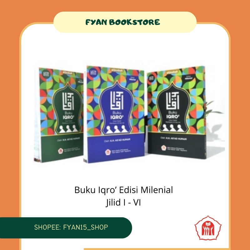 Fyan Book Store: Buku Iqro’ Edisi Milenial alQosbah Jilid 1-6 oleh K.H As’ad Humam, Buku Iqro Mileni