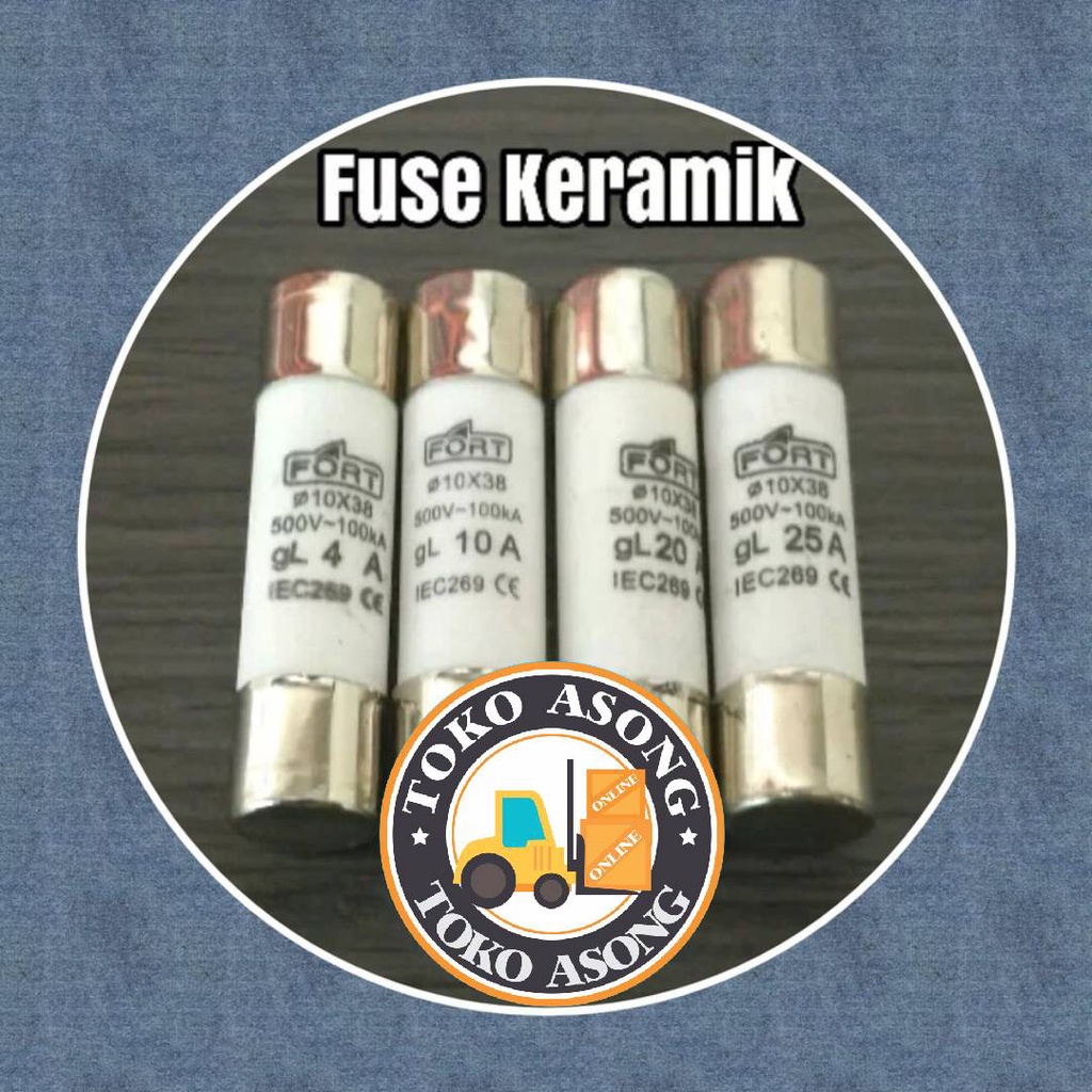 Fuse ceramic 4A 10A 20A 25A 500v keramik sekring 10 x 38 fort