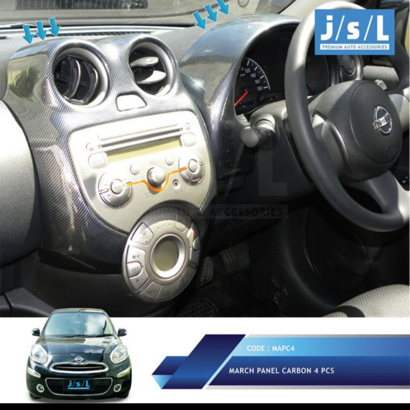 panel carbon 4pc Nissan March jsl