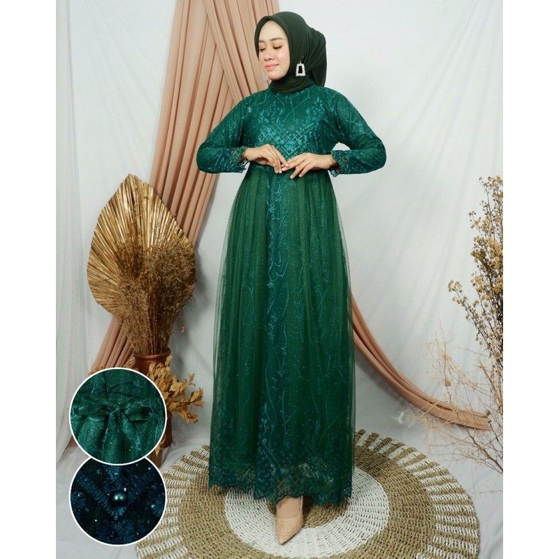 REALPICT GAMIS TILLE 3D LONG DRESS/KEBAYA PESTA/GAMIS PESTA