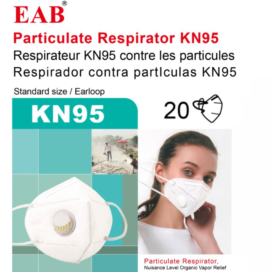 masker kn95 respirator EAB HARGA PERBOX (isi 20 masker)