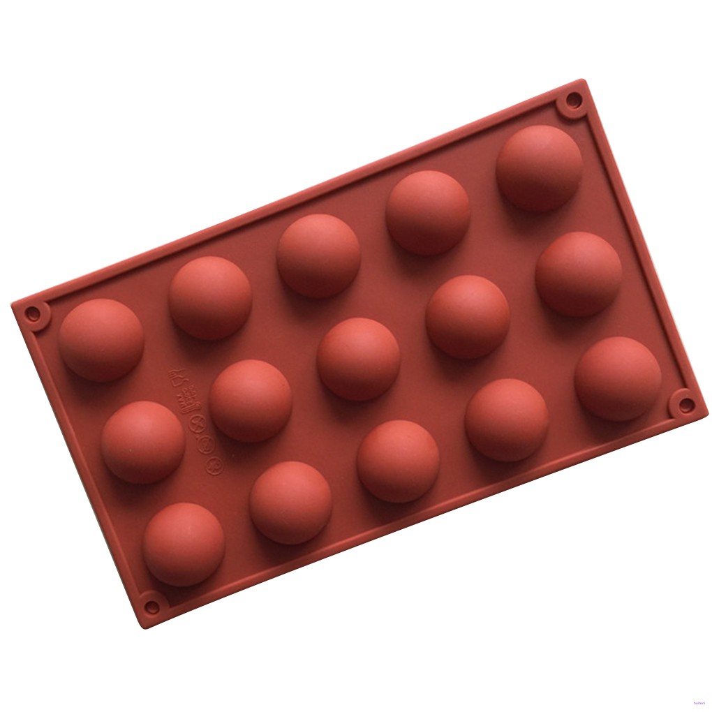 Cetakan Dengan Bahan Silikon Dan Model 15-kompartemen Bentuk Setengah Lingkaran Untuk Kue/Cokelat/Permen