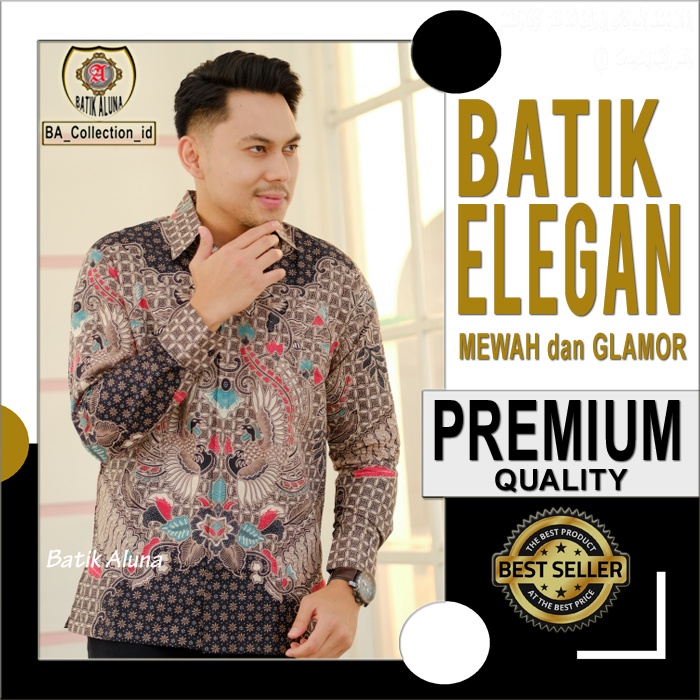 Baju Batik Pria Lengan Panjang Modern Lapis Furing Kwalitas Premium Hem Kemeja Batik Laki Laki Cowok