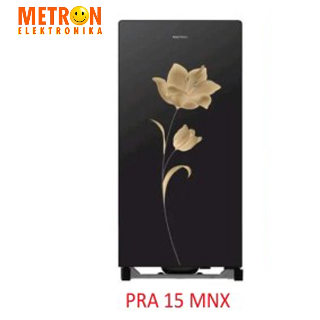 POLYTRON PRA 15 MNX BLACK KULKAS 1 PINTU 150 L TEMPERED GLASS / PRA15MNX