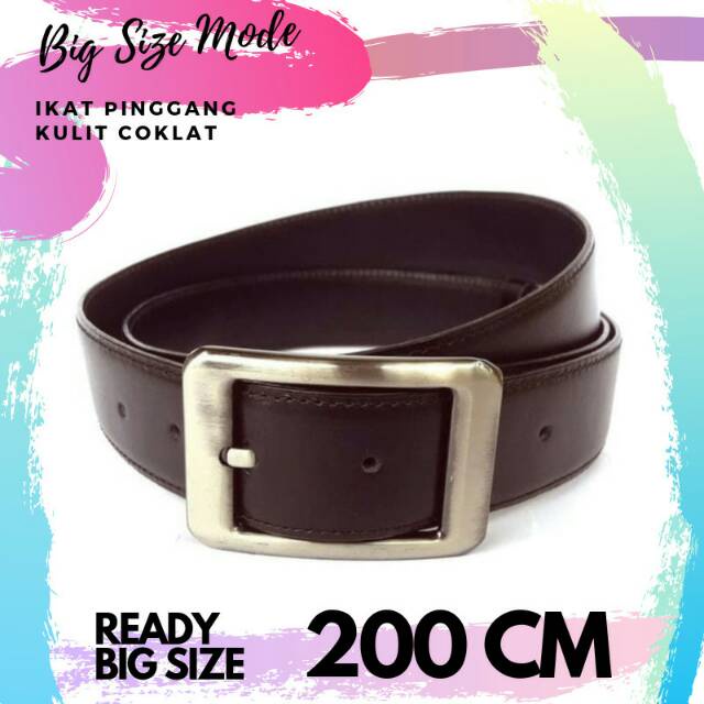 Tali Pinggang Pria kulit big size panjang 200 cm kulit asli jumbo ukuran 200cm Belt Terlaris Ikat Pi