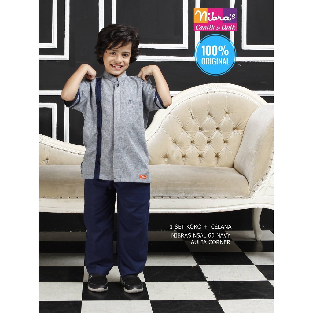 Big Size Koko  Anak  Terbaru Nibras Nsal 60 Navy ORIGINAL 