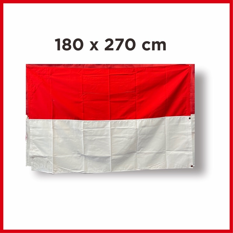 Bendera Merah Putih Lapangan Kain Japandrill/Americandrill IMPORT - Ukuran Besar - Pakai Segitiga