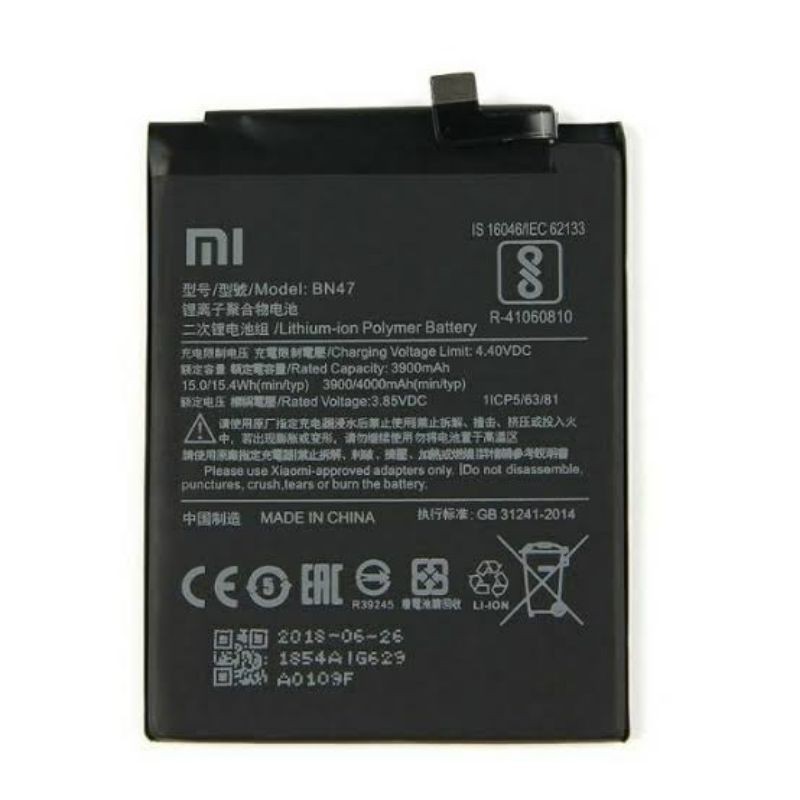 BATERAI BATRE BATERAI XIAOMI MiA2 MI A2 LITE BN47 BN 47 ORIGINAL