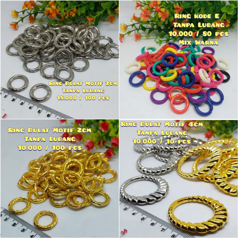 Ring Bulat Tanpa Lubang Ring Plastik Ring Bross Bahan DIY Craft Aksesoris