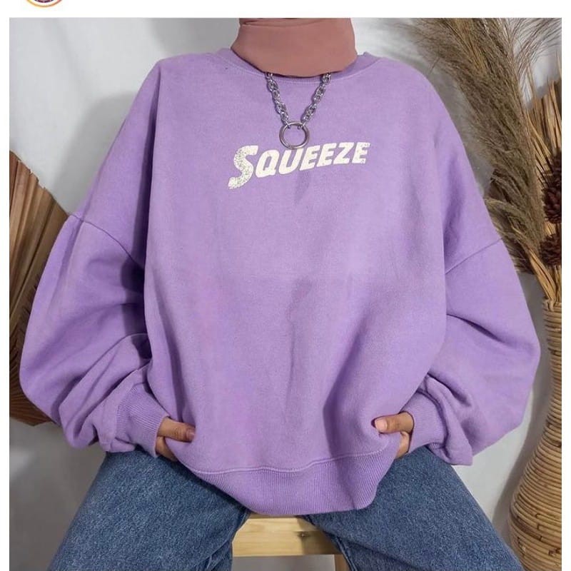 SWEATER OVERSIZE WANITA SQUEEZE SWITER WANITA DAN PRIA SWEATER KOREA SWEETER KPOP