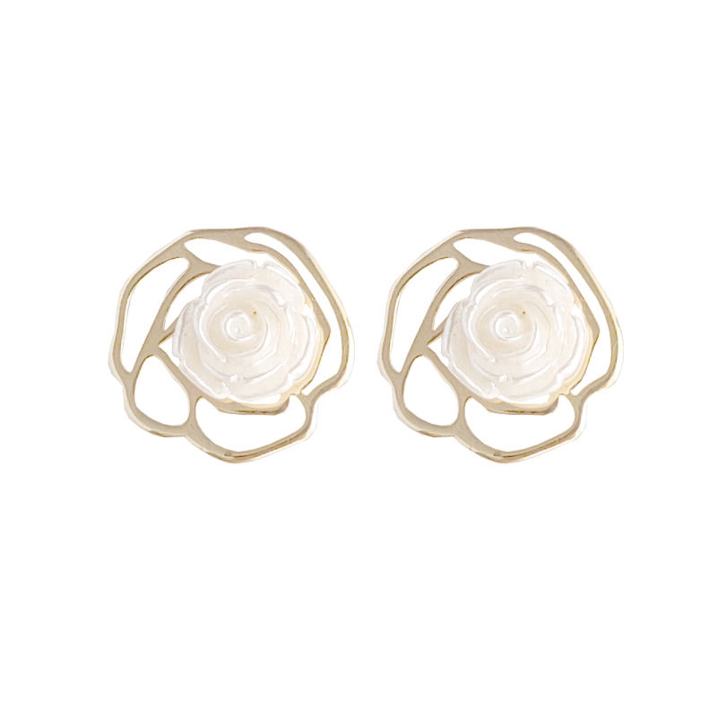 Anting Wanita Tusuk Model Rose Earrings Korean Style-1