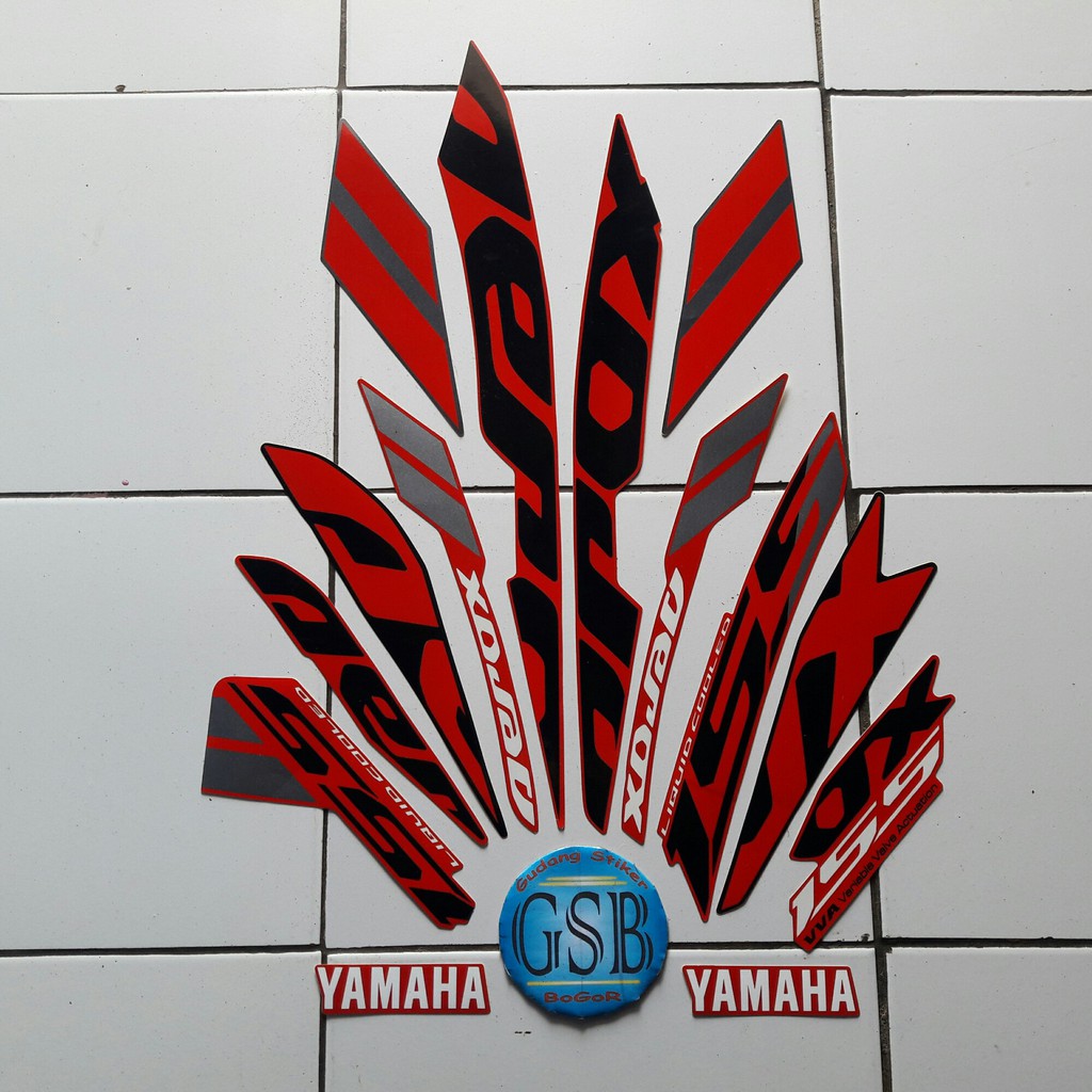 Sticker Striping Motor Yamaha Aerox Vva 155 2019 Merah Shopee