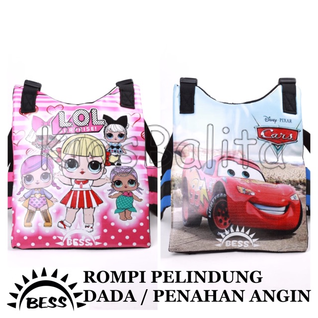 FREE MASKER!! ROMPI PELINDUNG DADA ANAK BONCENGAN MOTOR / ROMPI PENAHAN ANGIN ANAK / ROMPI PRINTING