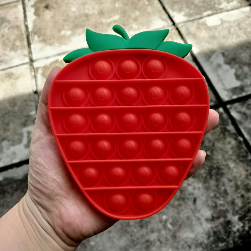Mainan Viral Pop it Fidget Rainbow, Pop it viral, Mainan pop it, Fidget toys-strawberry
