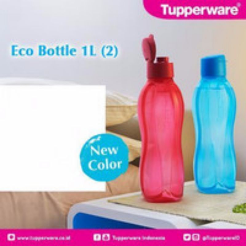 tupperware eco bottle flip 1 liter - botol air minum - botol infus water - botol minum murah