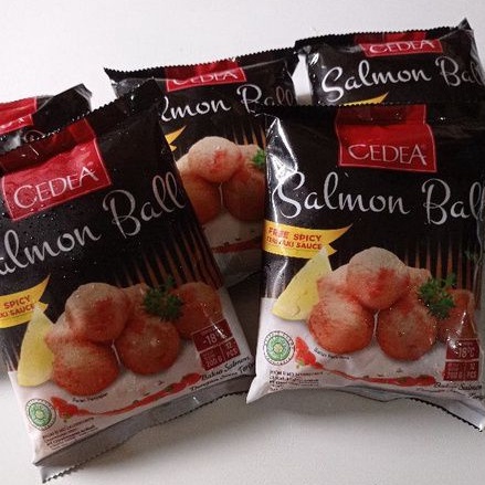 

MOOJOK-Cedea Salmon Ball/baso 200gr dengan spicy teriyaki sauce/saus pedas enak murah beku