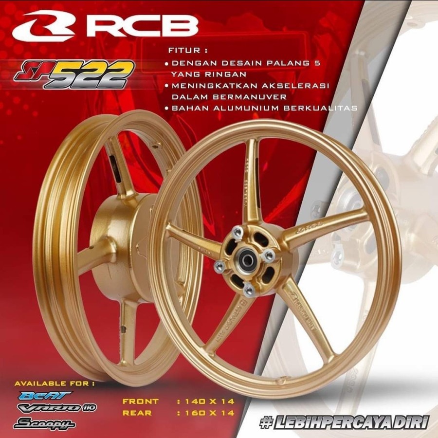 Velg Racing RCB Sport Rim RCB SP522 VARIO 110 BEAT BEAT FI SCOOPY FI  SPACY FI