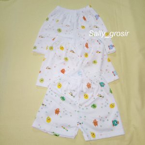 Dijual tiga setel baju pendek celana pendek baby newborn Tara putih Murah