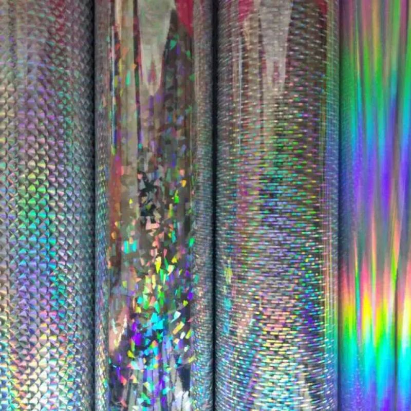 Sticker hologram sisik ikan pecah kaca pelangi. 25cm. 50cm. 100cm.